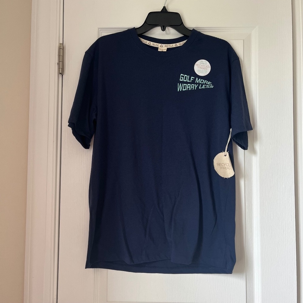 New Women’s Recycle Thread Golf T-Shirt Blue Size L